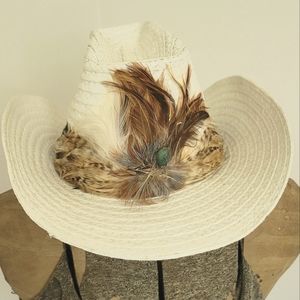 Vintage Feather Band Cowboy Hat